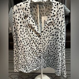 NWT ECOWISH women’s collared button down long sleeve shirt. SZ XXL